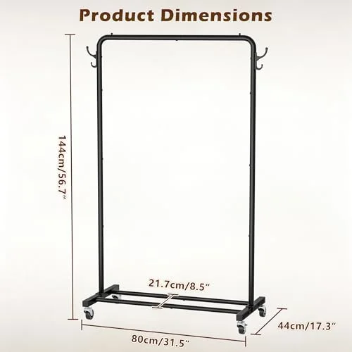 Clothes Rail with Storage Shelf, detail view