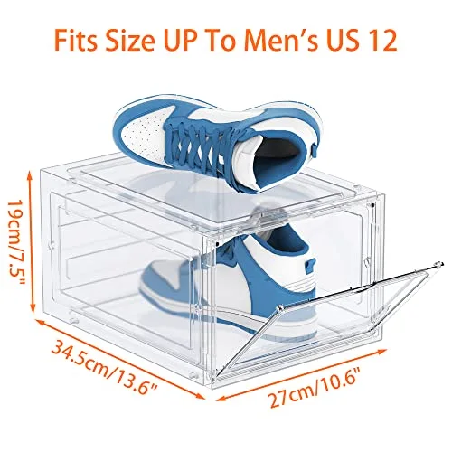 Clear Shoe Boxes, 6-Pack, detail view