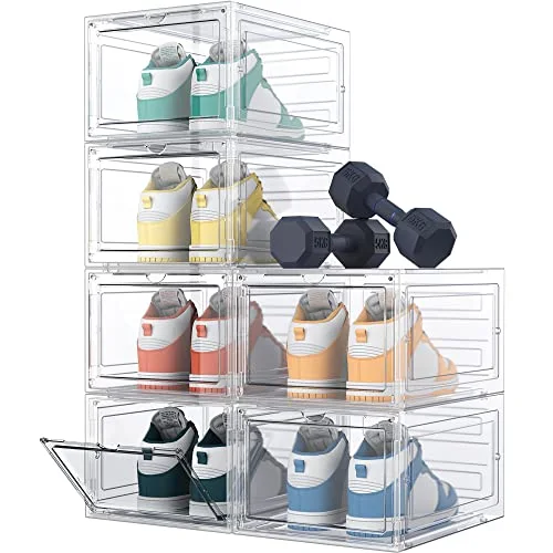 HOMIDEC Clear Shoe Boxes, 6-Pack