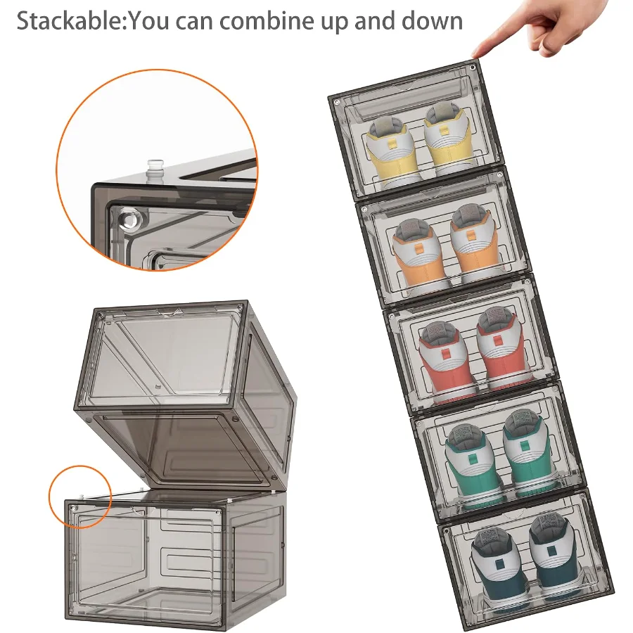 Clear Shoe Boxes, 8-Pack, detail view
