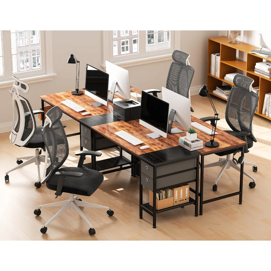 55" Desk with Drawers, detail view