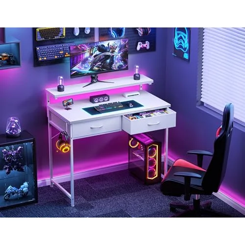 Gaming Desk with Monitor Stand, detail view