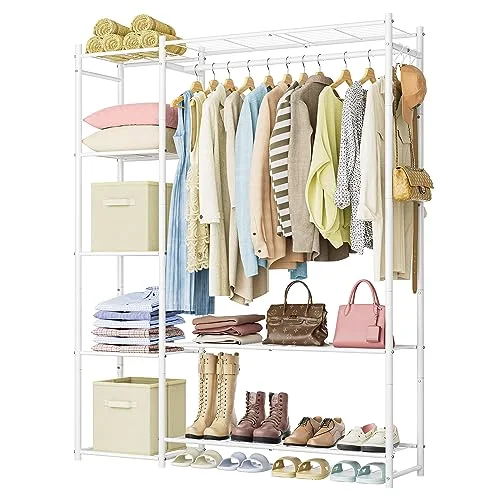 HOMIDEC Wardrobe with 4-Tier Shelves