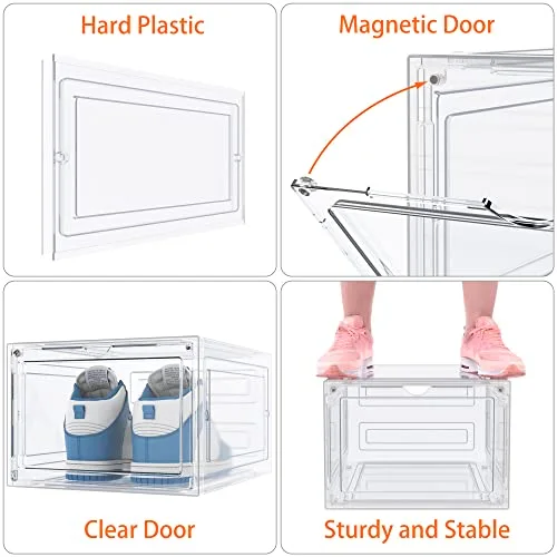 Clear Shoe Boxes, 6-Pack, detail view