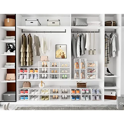 Clear Shoe Boxes, 12-Pack, detail view