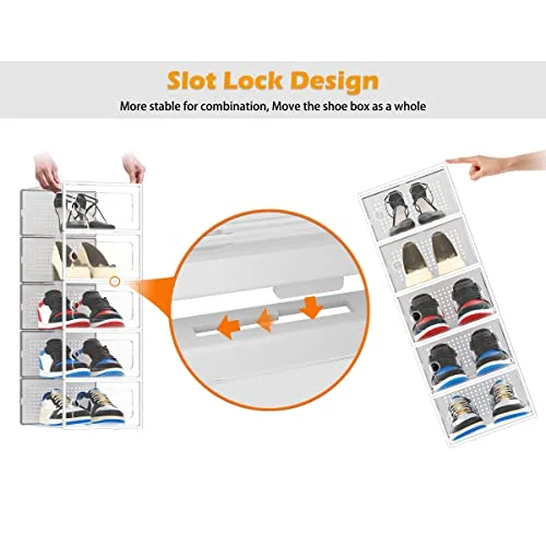 Clear Shoe Boxes, 12-Pack, detail view