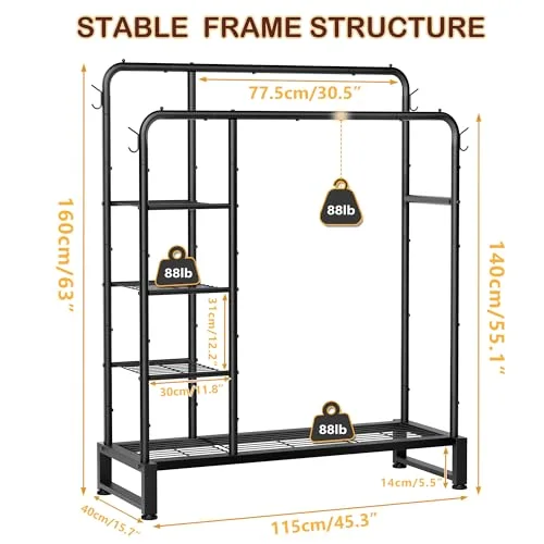 Double-Rod Clothes Rack, detail view