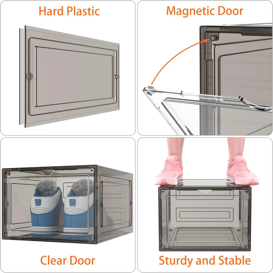 Clear Shoe Boxes, 8-Pack, detail view