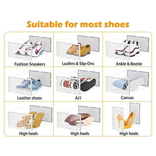 Clear Shoe Boxes, 12-Pack, detail view