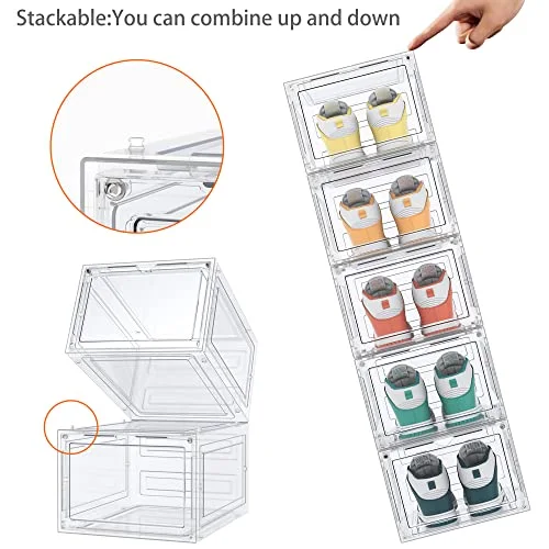 Clear Shoe Boxes, 6-Pack, detail view