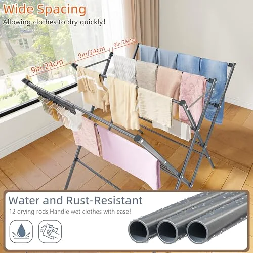 12-Pole Drying Rack, detail view