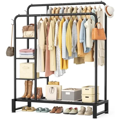 HOMIDEC Double-Rod Clothes Rack