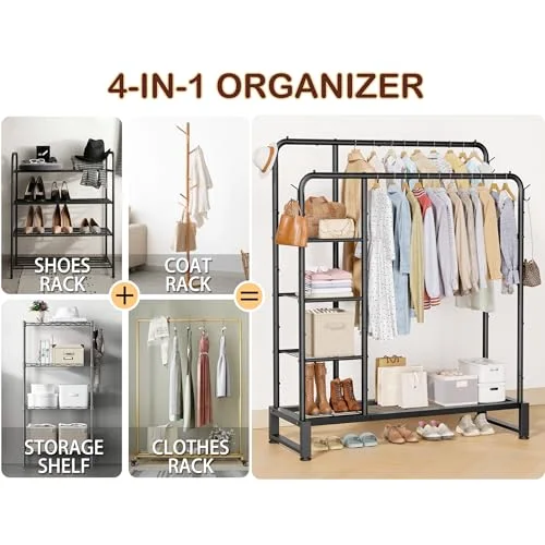 Double-Rod Clothes Rack, detail view