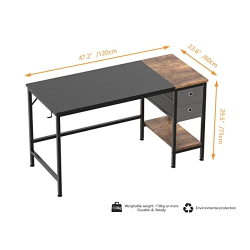 47" Desk with Drawers, detail view