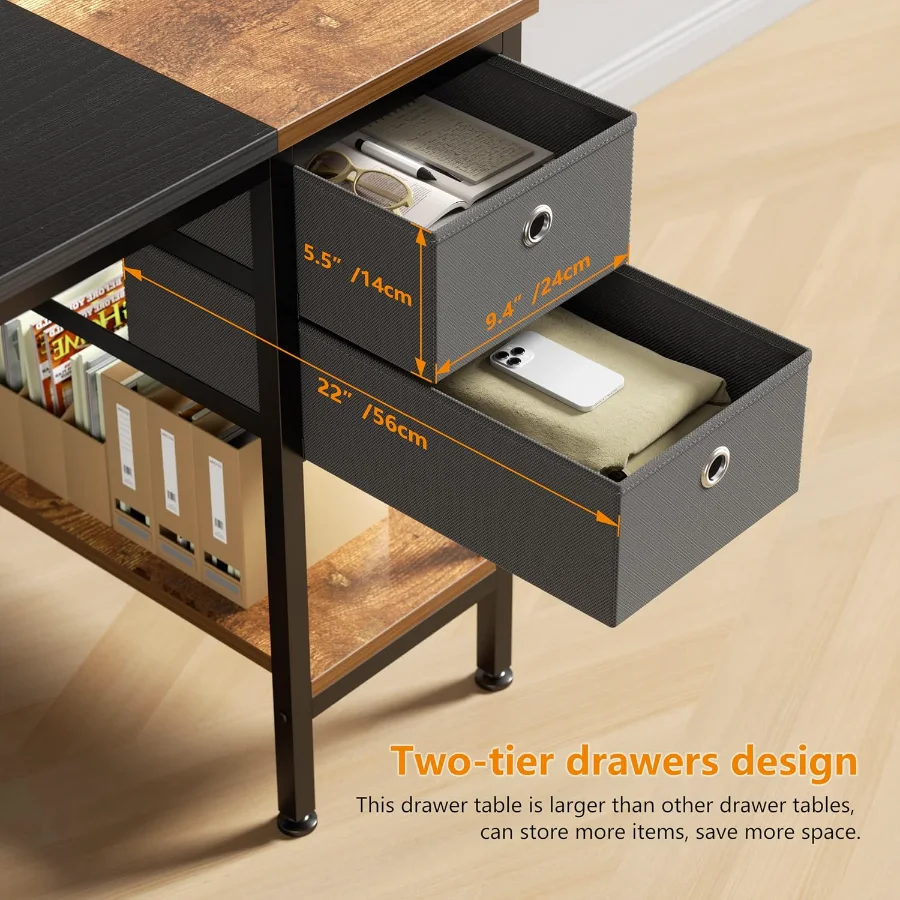 47" Desk with Drawers, detail view