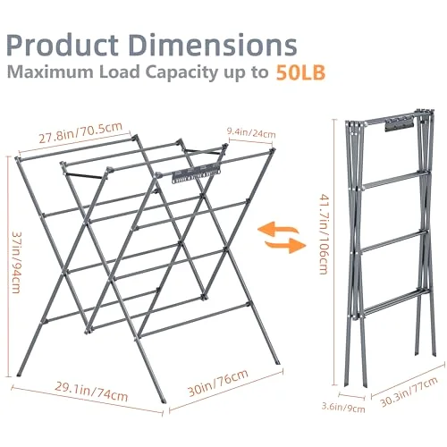 12-Pole Drying Rack, detail view