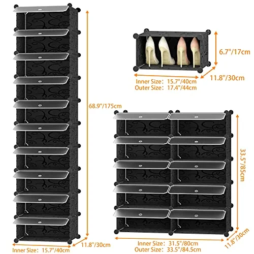 10-Tier Shoe Rack, detail view
