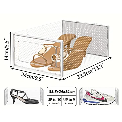 Clear Shoe Boxes, 12-Pack, detail view