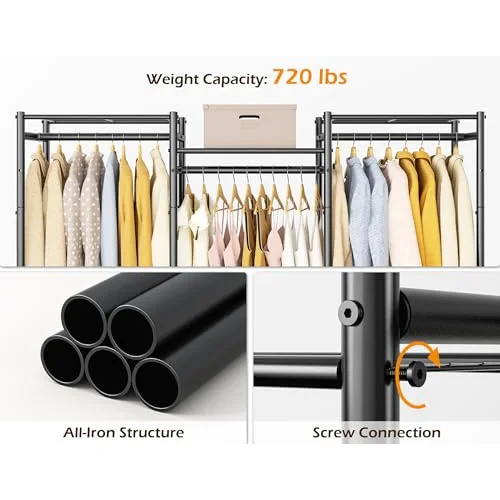 Wardrobe with 4 Hanging Spaces, detail view