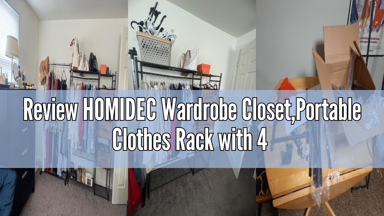 The wardrobe with 4-tier shelves, assembled and loaded (video by The Insight Hub)
